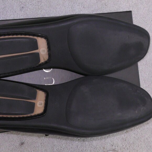 Vintage Gucci 90s Men\'s Loafers Gold Black Leather Horsebit New in Box 11-D main image 9